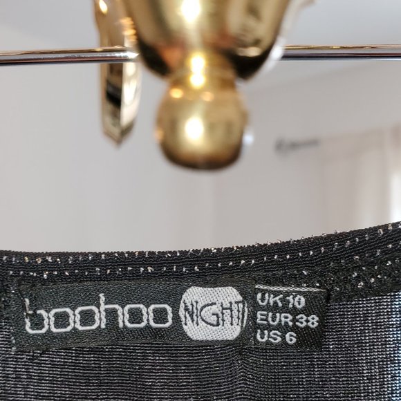 BLACK SPARKLY STRAPLESS JUMPSUIT - Picture 3 of 3